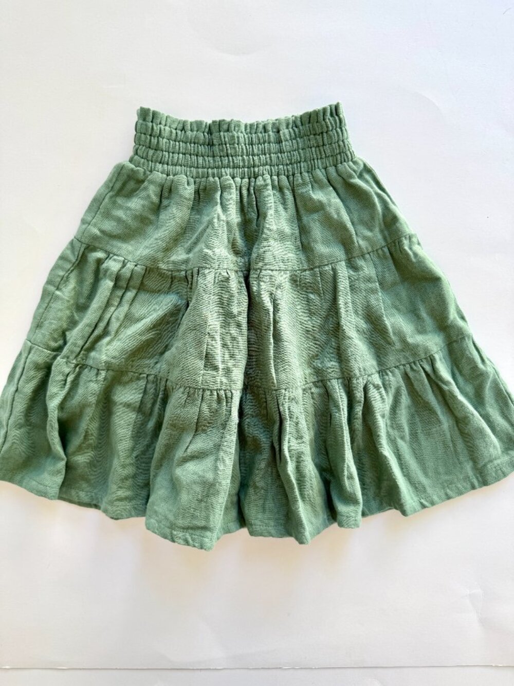 Kate Quinn Organic Gauze Tiered Smocked Skirt Sage 18-24M